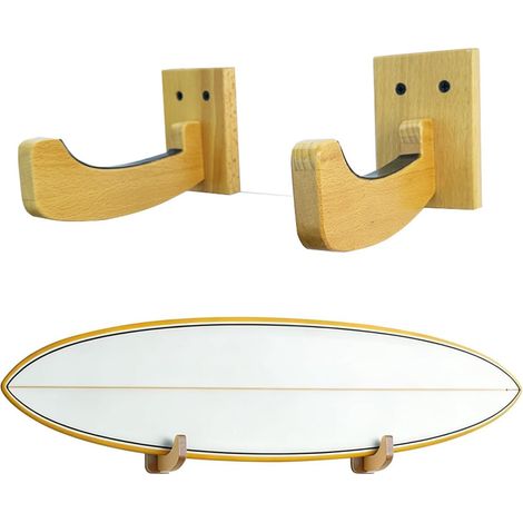 Support Mural Universel pour Planche de Surf, Snowboard, Skateboard et Wakeboard, Porte Ski Magnétique et Porte Queue de Billard Alternative, Rangement Plafond Garage ou Mur (1/5)