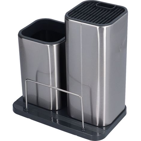 Porte-couteaux universel en acier inoxydable pour couteaux de cuisine et ciseaux
