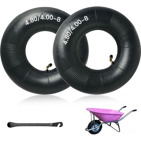 Chambre à air Remorque, Chambres à air Caoutchouc Noir pour Chariot à Main, pour brouette remorque monocycle de Tondeuse à Gazon Chariot de Jardin et Scooter (4.80/4.00-8) (1/5)