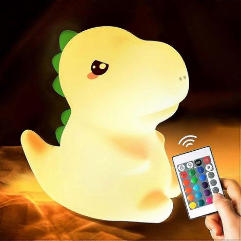 Filiyano – lampe LED à thème – Veilleuse pour chambre d'enfant, lampe LED à thème dinosaure, lampe portable à piles compatible avec une chambre à (1/5)