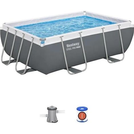 Bestway Steel Pro MAX grau runde Aufstellpool 282x196x84 cm
