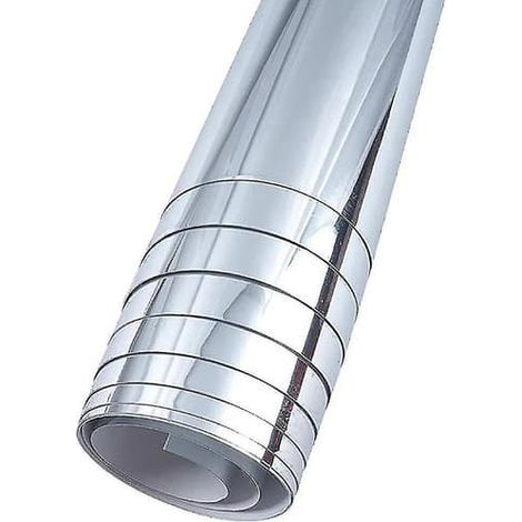Feuille de miroir autocollante, sans verre, rouleau de miroir flexible pour la décoration intérieure / 50 cm x 200 cm Ls Yl (1/4)