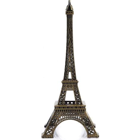 Tour Eiffel Decoration Bronze Architecturale, Ton Bronze Paris Tour Eiffel Figurine Statue Modèle Réplique de Célèbre Paris Landmark Ornement Décor pour Table (25cm) (1/5)