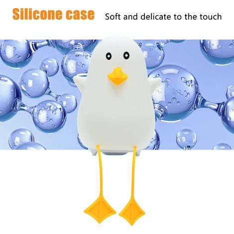 Veilleuse de chevet LED en silicone avec éclairage d'ambiance canard et effets de couleur RGB - Version USB avec longues pattes (1/5)