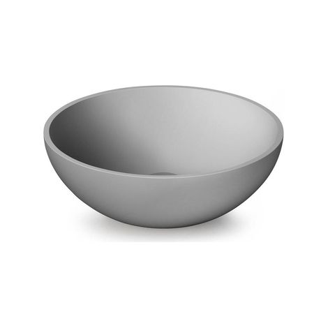 Zeza Element Vasque à poser - 41x41x14cm - solid surface - mat gris clair