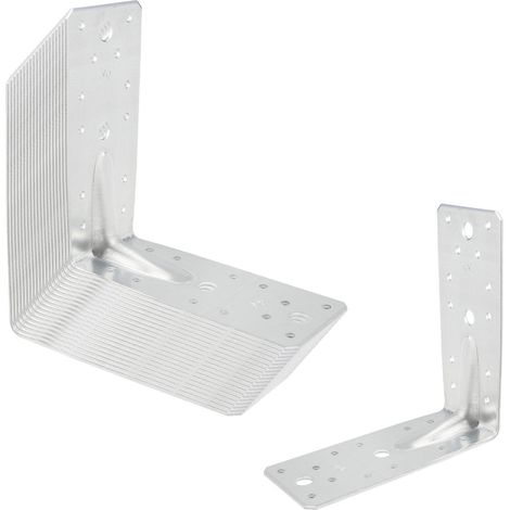 SOTECH 20er Set Bauwinkel Winkelverbinder 90° Materialstärke 2,5 mm Schwerlastwinkel aus feuerverzinkter Stahl Eckwinkel Stahlwinkel mit Sicke (Verstärkung) 150 × 150 × 65 mm