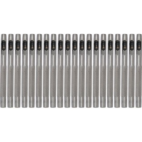 Set mit 20 Lochern aus hochfestem Kohlenstoffstahl für Leder, DIY-Rundlochstanzer für Gürtel, 5 mm / 0,20 Zoll (1/5)