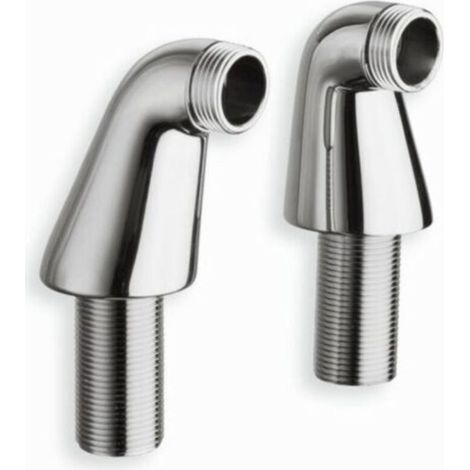 Chrome bath rails – Set of 2 angled, eccentric rails, 20x27 mm (3/4") male thread at both ends