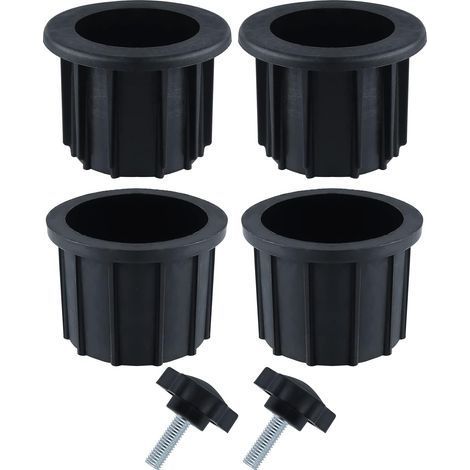 2er-Pack Sonnenschirm-Zubehörsets – 6-teilig – 4 Ringe (1,5 und 1,9 Zoll) – 2 M8-Schrauben (40 mm) – Schwarz (1/5)