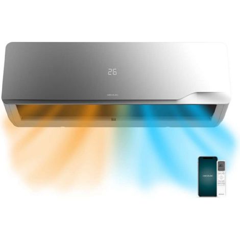 Cecotec Aire Acondicionado Split AirClima 12000 Wind Connected. Inverter, 12000 BTU, Bomba de Calor, 5 Modos, Clase A++