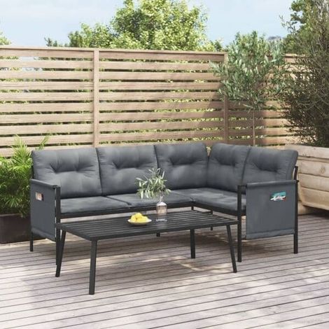 Ensemble de salon de jardin vidaXL 2 pièces Anthracite Anthracite (1/5)