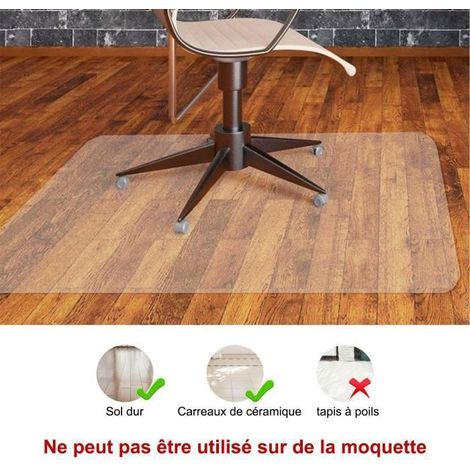 Tappeto di protezione - Trasparente - 90 x 120 cm - Alta resistenza - Antiscivolo - Rettangolare