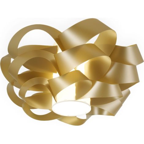 Plafoniera una luce CLOUD Oro diametro 60x h28 cm (1/2)
