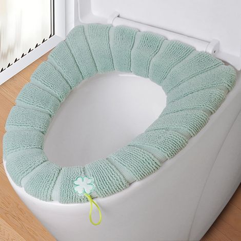 Couvre-Abattant De Toilette Universel - En Polyester Épais Avec Poignée - Pour Saisons Toutes - Lavable En Machine - Convient Aux Abattants Ronds Et Rectangulaires - 1 Pièce (1/5)