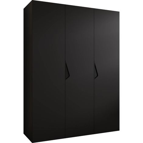 Armoire Hartford 619, Noir, 202x150x52cm, Portes d'armoire: Avec des charnières, Nombre d'étagères: 0 (1/5)