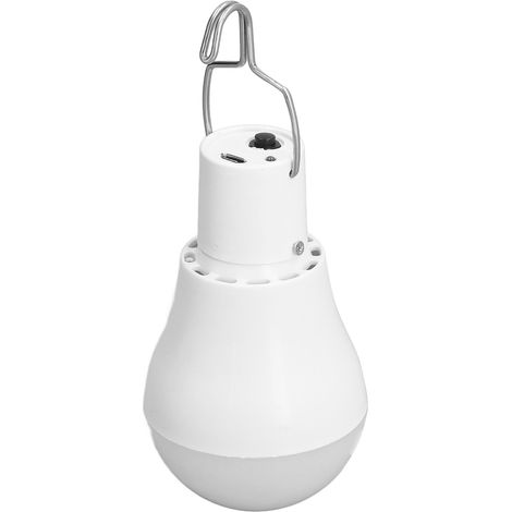 Ampoule solaire LED USB à économie d'énergie, lumière blanche, idéale pour le camping et les situations d'urgence, avec crochet. (1/5)