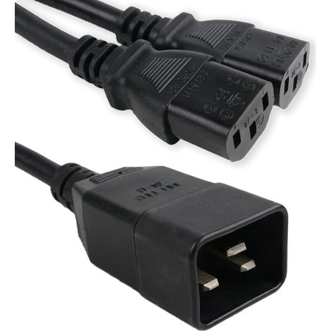 Câble d'alimentation IEC-60320 2 C13 a 1 C20 du 20cm (1/5)