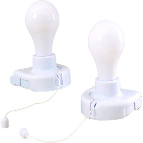 Bombilla blanca portátil con 2 pilas (apta para armarios, dormitorios, salón, cocina) (pilas no incluidas)