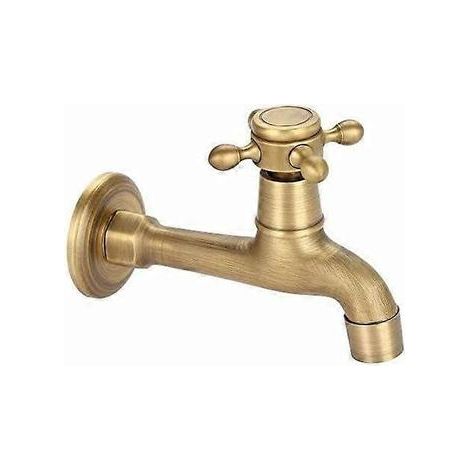 Robinet universel antique avec poignée en laiton pour tuyau d'arrosage extérieur, long robinet à eau froide unique, Fonepro (1/5)