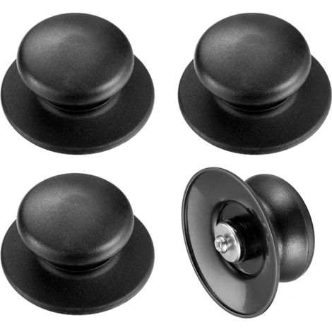 Boutons Universels en Bakélite pour Couvercle de Casserole Rechange Poêle et Marmite Noirs Lot de 4 (1/5)