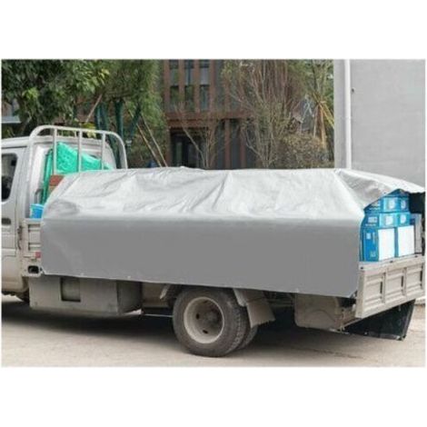 Bache de Protection PE Bache Piscine 3x6m ,Couverture étanche bache imperméable et indéchirable, Gris/Vert (1/5)