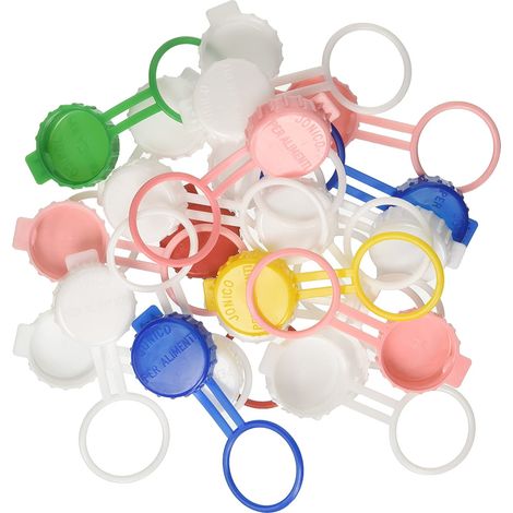 Tappi in plastica con anello per bottiglie di vetro "Jonico" Ø 2,5 cm -Confezione da 50 pezzi