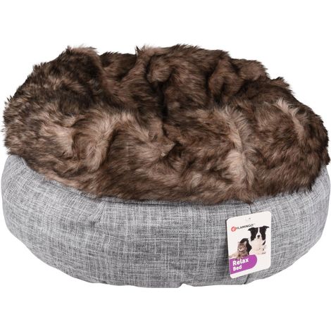 Panier rond ø 45 cm x 25 cm panier Amadeo couleur gris brun pour chat - Flamingo (1/4)