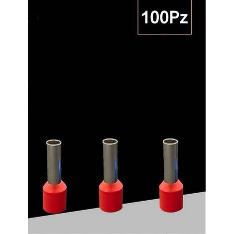 Trade Shop - KONFEKT 100 PZ TUBETTO CAPICORDATOPER CAVI 6 MM2 TERMINALE 12 MM E6012 - Rot (1/4)