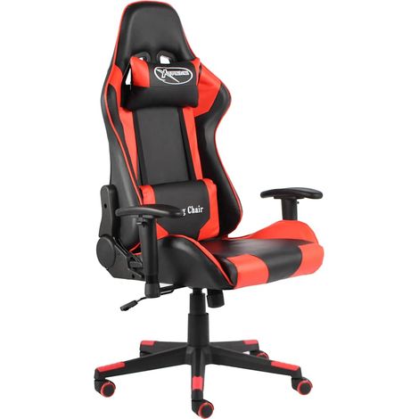vidaXL Silla gaming giratoria PVC rojo (1/5)