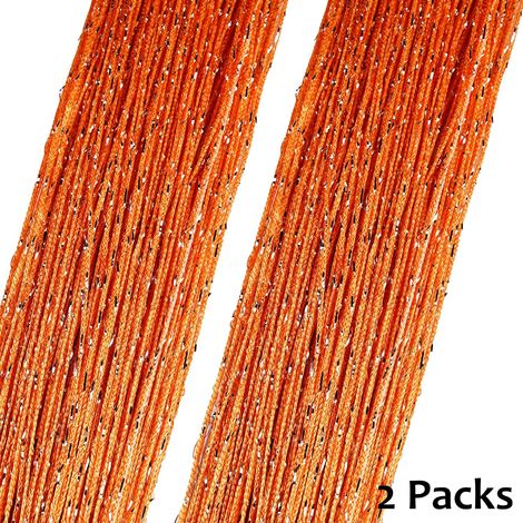 Lot de 2 Rideaux Fils Paillette 100x200cm Draperie Rideau Spaghetti (1/5)