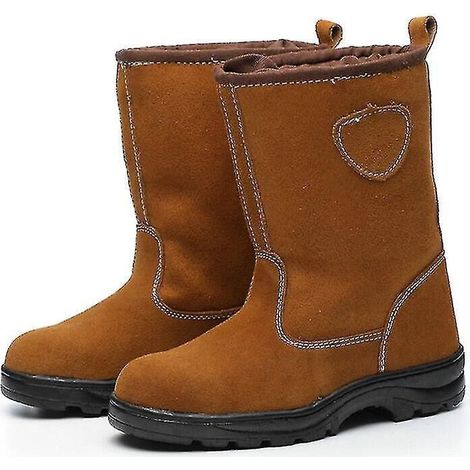 Bottes de sécurité homme hiver velours et coton, chaussures de sécurité montantes, chaussures de chantier à fermeture réversible, chaussures de sécurité résistantes à l'usure, chaussures de protection (1/5)