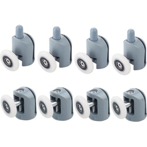 Roulette Porte Coulissante Douche 8 Pièces Roulettes pour Porte de Douche 23mm Galets de Porte de Douche Roulettes Cabine de Douche pour Salle de Bain, 4 Supérieures et 4 Inférieures (1/5)