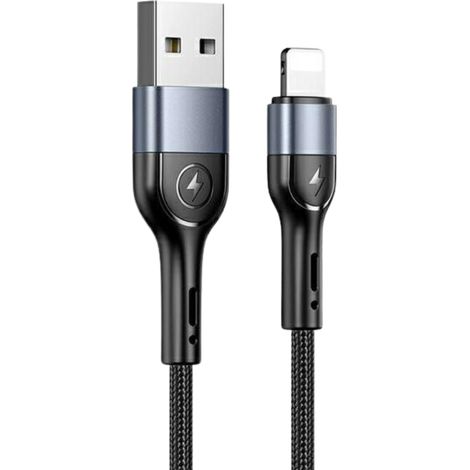 Cable trenzado Usams U55 2A Lightning 1 unidad para conjunto U55 negro/negro 1 m SJ448ZJ01 (US-SJ448) SJ448USBSG01