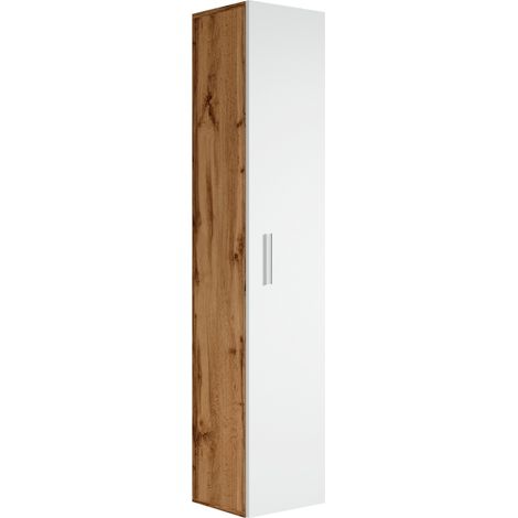 Columna de baño Pluto 30 x 30 x 150 cm - Roble con blanco - Arma
