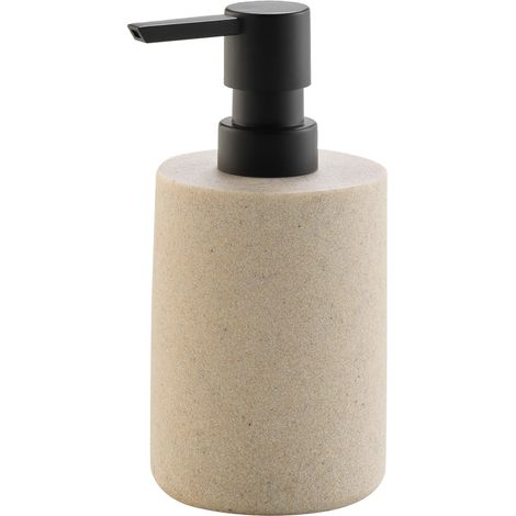 Distributeur de savon  - Effet granite pour salle de bain Sable 7x16 cm