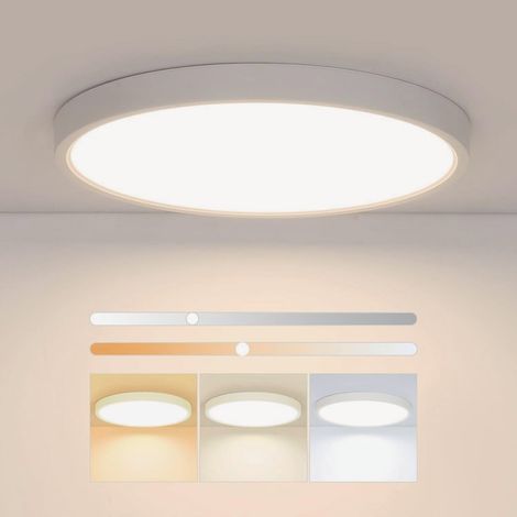 Plafonnier LED Ø 40 CM, Rond Plat 36W Dimmable, Etanche IP44 (1/4)