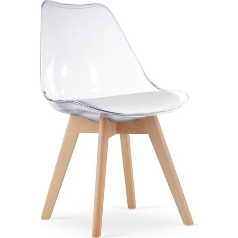 Silla MARK - transparente / patas naturales x 4