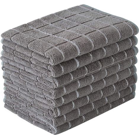 Küchenhandtuch-Set - Mikrofaser - 30 x 30 cm - Kariert - Karierte Handtücher - Hotel-Geschirrtücher - Geschirrtuch- und Küchenhandtuch-Set - Toilettentuch - Gästehandtuch - 8er-Set - 30 x 30 cm (1/5)