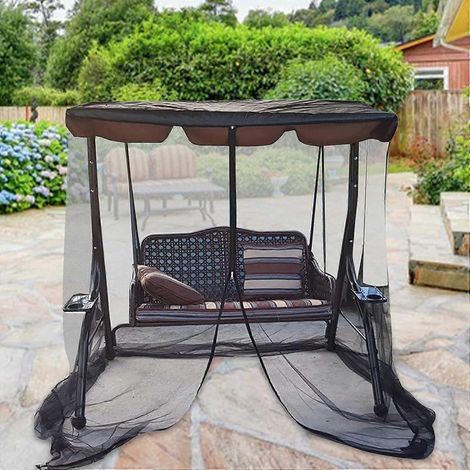 Schaukelnetz für Terrasse und Garten – Wasserdichtes Polyester-Netzgewebe mit Reißverschluss und Dach, ideal für den Einsatz im Innenhof. (1/5)