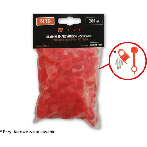Jeu de cache-graisseurs M10, rouges, TEGER (vendus par paquets de 100)
