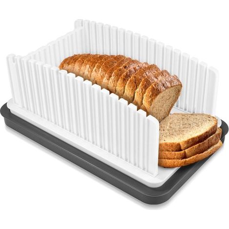 Cortador de pan ajustable para uso doméstico: ideal para pan de masa madre, panes redondos y baguettes (1/5)