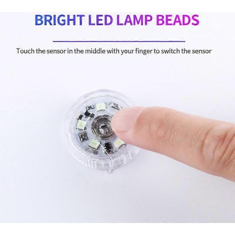 Mini luz LED universal para coche con interruptor táctil, luz ambiental inalámbrica portátil, luz de lectura nocturna, bombilla (1/2)