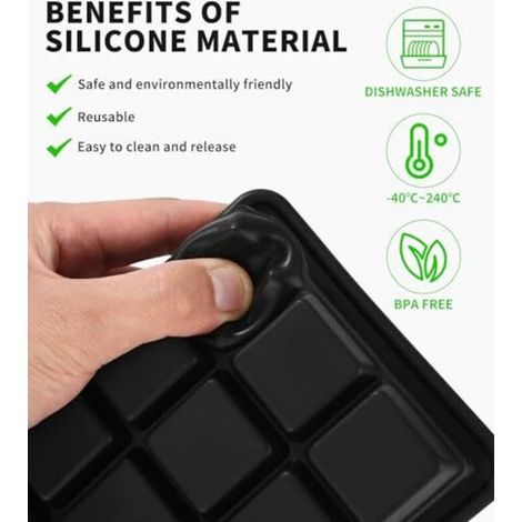 Bac à Glaçons, Lot de 2 Bac a Glacons avec Couvercle Bebe, Bacs à Glaçons en Silicone, Moule a glacon à 15 Compartiments pour Refroidir les Boissons, Les Aliments pour Bébés, Le Whisky, Les Cocktails (1/4)