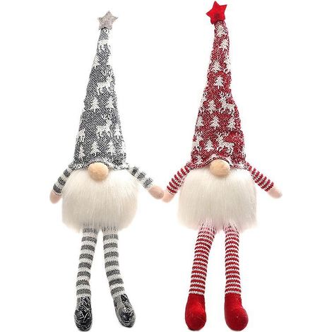 Lot de gnomes de Noël lumineux Père Noël, peluche scandinave faite à la main