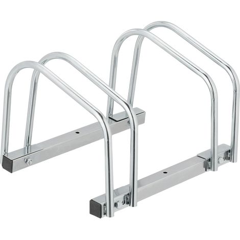 Portabicicletas de suelo para 2 bicicletas, acero galvanizado