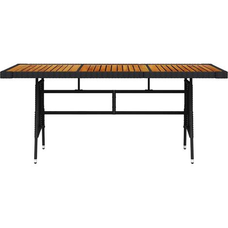 Maison Exclusive - Gartentisch Schwarz 160x70x72cm Poly Rattan & (1/4)