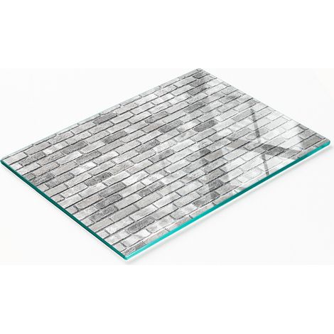 Tablero de cocina de vidrio templado con gráficos decorativos de pared de ladrillo 80x52 cm (1/5)