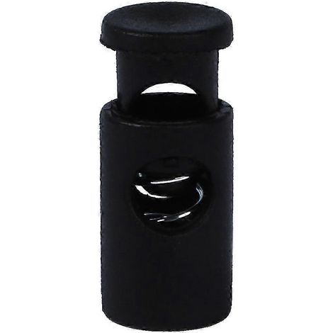 Butée à ressort à bascule en plastique noir, verrou de corde à un trou, lot de 20 (1/5)