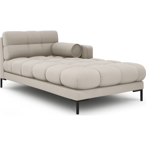 Méridienne droite en tissu structurel beige (1/4)