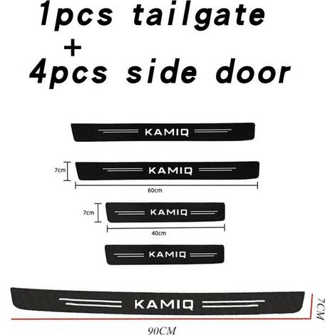 (5 pièces pour Kamiq) Ruban adhésif anti-rayures pour seuils de porte de voiture Skoda Kamiq,protection imperméable et anti-rayures (1/3)